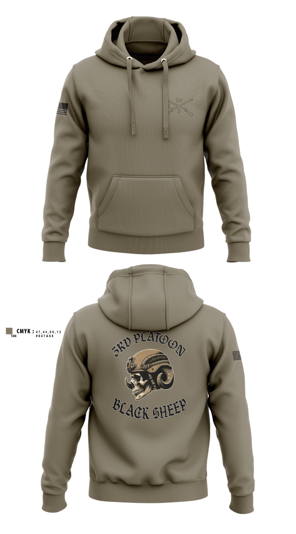 Hoodie, 3rd PLT black sheep, Army, Teamtime, Team time, sublimation, custom sports apparel, team uniforms, spirit wear, spiritwear, sports uniforms, custom shirts, team store, custom team store, fundraiser sports, apparel fundraiser