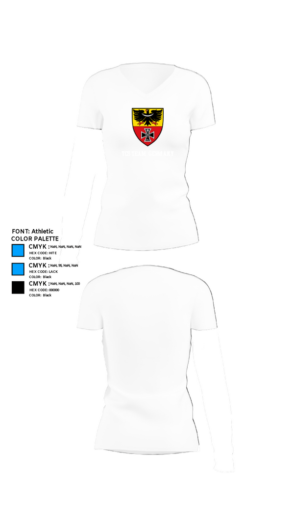 Women's Short Sleeve Vneck Shirt, TCS Team Germany, Softball, Teamtime, Team time, sublimation, custom sports apparel, team uniforms, spirit wear, spiritwear, sports uniforms, custom shirts, team store, custom team store, fundraiser sports, apparel fundraiser