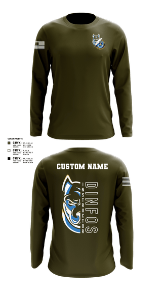 Long Sleeve Performance Shirt, DINFOS (Defense Information School), Army, Teamtime, Team time, sublimation, custom sports apparel, team uniforms, spirit wear, spiritwear, sports uniforms, custom shirts, team store, custom team store, fundraiser sports, apparel fundraiser