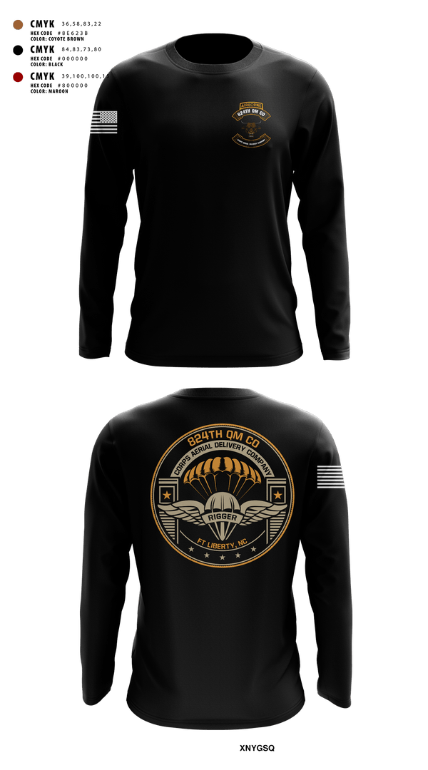 Long Sleeve Performance Shirt, 824th QM CO (CADC-A), Army, Teamtime, Team time, sublimation, custom sports apparel, team uniforms, spirit wear, spiritwear, sports uniforms, custom shirts, team store, custom team store, fundraiser sports, apparel fundraiser