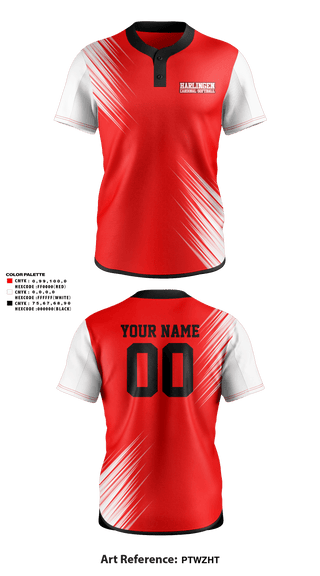 Two Button Softball Jersey, Harlingen Cardinal Softball, Softball, Teamtime, Team time, sublimation, custom sports apparel, team uniforms, spirit wear, spiritwear, sports uniforms, custom shirts, team store, custom team store, fundraiser sports, apparel fundraiser
