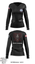 Delta Company 3-144th Infantry 77323460 Women's Long Sleeve V-neck Shirt - 6