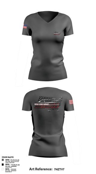 Women's Short Sleeve Vneck Shirt, Brake Boss Garage, Marines, Teamtime, Team time, sublimation, custom sports apparel, team uniforms, spirit wear, spiritwear, sports uniforms, custom shirts, team store, custom team store, fundraiser sports, apparel fundraiser