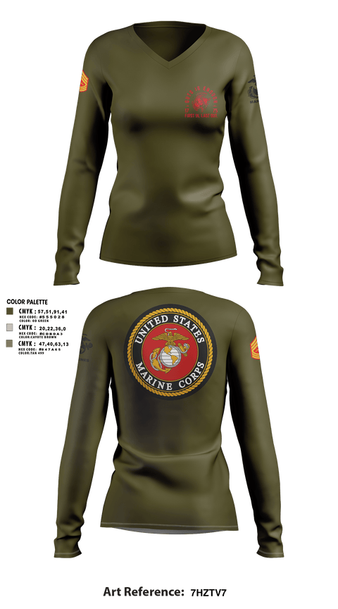 Women's Long Sleeve Vneck Shirt, Zulu 109, Marines, Teamtime, Team time, sublimation, custom sports apparel, team uniforms, spirit wear, spiritwear, sports uniforms, custom shirts, team store, custom team store, fundraiser sports, apparel fundraiser