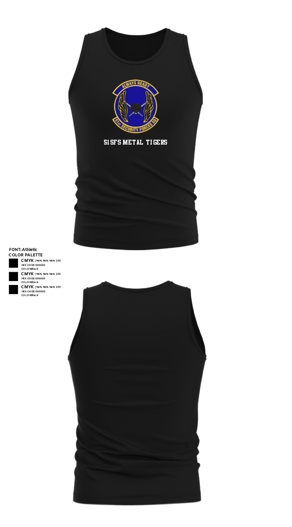 Tank Top, 51SFS Metal Tigers, Air Force, Teamtime, Team time, sublimation, custom sports apparel, team uniforms, spirit wear, spiritwear, sports uniforms, custom shirts, team store, custom team store, fundraiser sports, apparel fundraiser