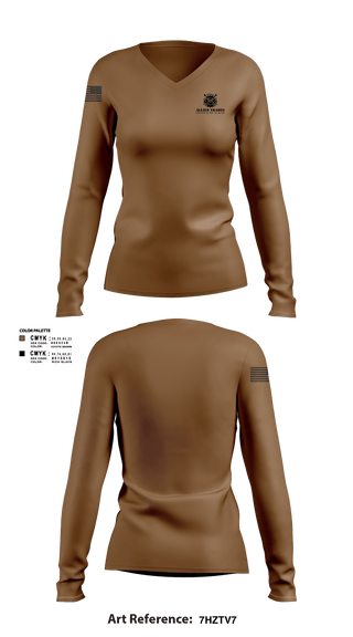 Women's Long Sleeve Vneck Shirt, ALLIED TRADES, National Guard, Teamtime, Team time, sublimation, custom sports apparel, team uniforms, spirit wear, spiritwear, sports uniforms, custom shirts, team store, custom team store, fundraiser sports, apparel fundraiser