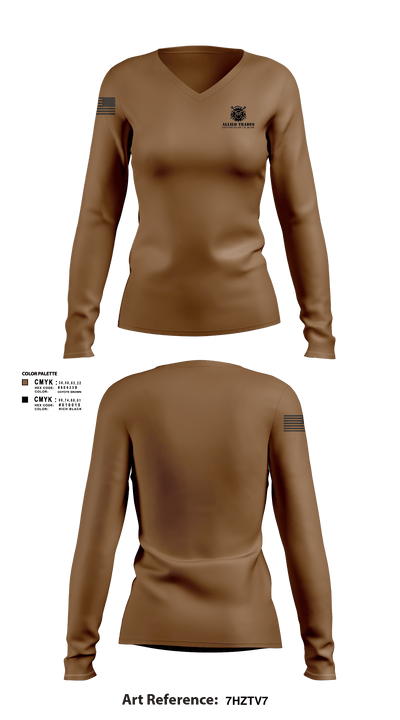 ALLIED TRADES 48849296 Women's Long Sleeve V-neck Shirt - 1