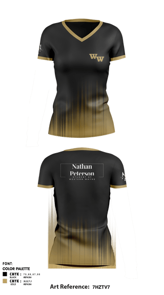 Women's Short Sleeve Vneck Shirt, Student of Western Wayne, , Teamtime, Team time, sublimation, custom sports apparel, team uniforms, spirit wear, spiritwear, sports uniforms, custom shirts, team store, custom team store, fundraiser sports, apparel fundraiser