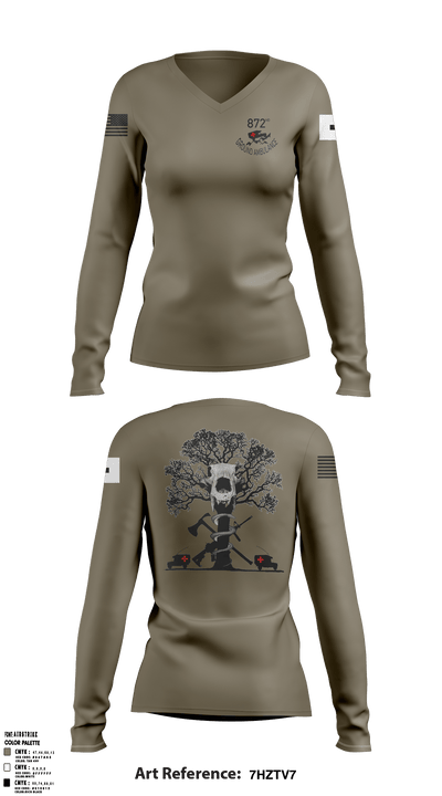 872 Ground Ambulance 8191763 Women's Long Sleeve V-neck Shirt - 1