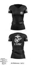 Marines 81974067 Women's Short Sleeve V-neck Shirt - 3