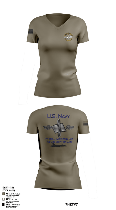 Aviation Maintenance Administration 29701879 Women's Short Sleeve V-neck Shirt - 3