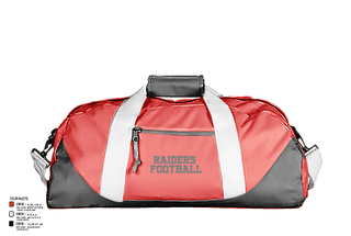 Duffle Bag, Raiders, Football, Teamtime, Team time, sublimation, custom sports apparel, team uniforms, spirit wear, spiritwear, sports uniforms, custom shirts, team store, custom team store, fundraiser sports, apparel fundraiser