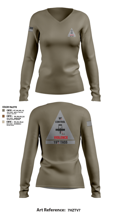 19th TASS 24755317 Women's Long Sleeve V-neck Shirt - 1