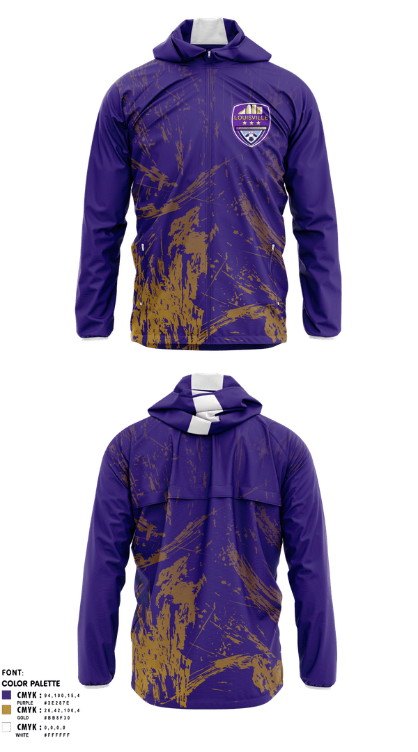 Windbreaker, Louisville Rising Star, Men's Soccer, Teamtime, Team time, sublimation, custom sports apparel, team uniforms, spirit wear, spiritwear, sports uniforms, custom shirts, team store, custom team store, fundraiser sports, apparel fundraiser