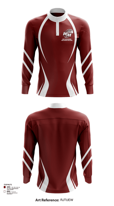 West Mecklenburg High School Volleyball 81317754 Quarter Zip Jacket - 133