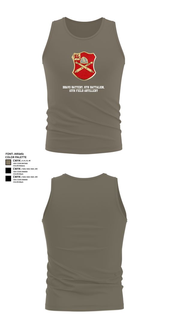 Tank Top, Bravo Battery, 6th Battalion, 10th Field Artillery, , Teamtime, Team time, sublimation, custom sports apparel, team uniforms, spirit wear, spiritwear, sports uniforms, custom shirts, team store, custom team store, fundraiser sports, apparel fundraiser