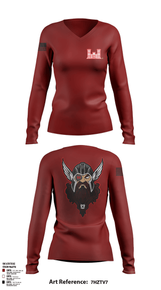 Women's Long Sleeve Vneck Shirt, 689 EN CO, Army, Teamtime, Team time, sublimation, custom sports apparel, team uniforms, spirit wear, spiritwear, sports uniforms, custom shirts, team store, custom team store, fundraiser sports, apparel fundraiser