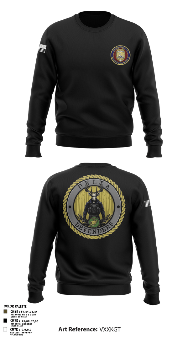 Crew Neck Sweatshirt, PMO Delta, Marines, Teamtime, Team time, sublimation, custom sports apparel, team uniforms, spirit wear, spiritwear, sports uniforms, custom shirts, team store, custom team store, fundraiser sports, apparel fundraiser