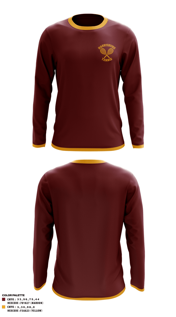 Long Sleeve Performance Shirt, Harrisburg High School Tennis, Tennis, Teamtime, Team time, sublimation, custom sports apparel, team uniforms, spirit wear, spiritwear, sports uniforms, custom shirts, team store, custom team store, fundraiser sports, apparel fundraiser