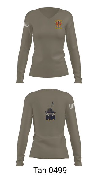 Women's Long Sleeve Vneck Shirt, 3/7 India Co. Wpns Plt, Marines, Teamtime, Team time, sublimation, custom sports apparel, team uniforms, spirit wear, spiritwear, sports uniforms, custom shirts, team store, custom team store, fundraiser sports, apparel fundraiser
