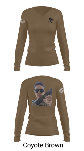 Women's Long Sleeve Vneck Shirt, 374TH CECI, Army, Teamtime, Team time, sublimation, custom sports apparel, team uniforms, spirit wear, spiritwear, sports uniforms, custom shirts, team store, custom team store, fundraiser sports, apparel fundraiser