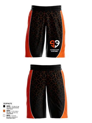 Mens Basketball Shorts, Stephen’s Elite, Men's Basketball, Teamtime, Team time, sublimation, custom sports apparel, team uniforms, spirit wear, spiritwear, sports uniforms, custom shirts, team store, custom team store, fundraiser sports, apparel fundraiser