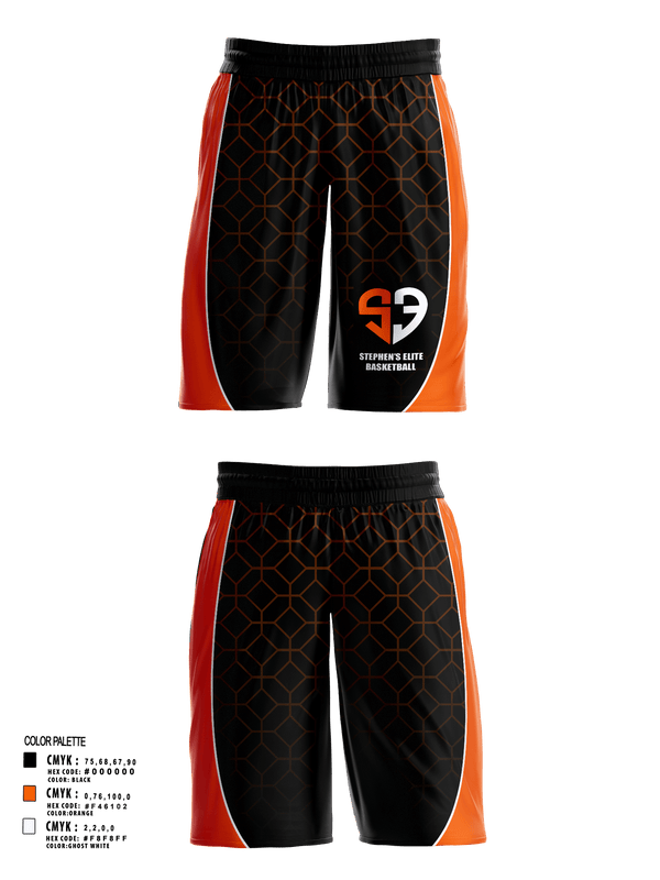 Mens Basketball Shorts, Stephen’s Elite, Men's Basketball, Teamtime, Team time, sublimation, custom sports apparel, team uniforms, spirit wear, spiritwear, sports uniforms, custom shirts, team store, custom team store, fundraiser sports, apparel fundraiser