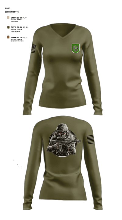10 SFG 817966 Women's Long Sleeve V-neck Shirt - 2
