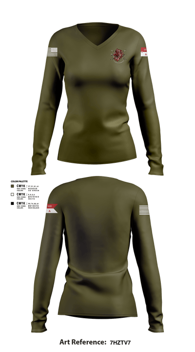Apache Troop 1-150th 52177042 Women's Long Sleeve V-neck Shirt - 2