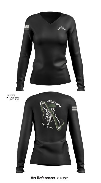 Q Troop 4/278th 47138510 Women's Long Sleeve V-neck Shirt - 101