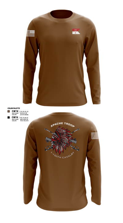 Apache Troop 1-150th 52177042 Long Sleeve Performance Shirt - 8