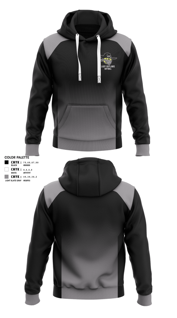 Hoodie, Erie Lady Outlaws, Softball, Teamtime, Team time, sublimation, custom sports apparel, team uniforms, spirit wear, spiritwear, sports uniforms, custom shirts, team store, custom team store, fundraiser sports, apparel fundraiser