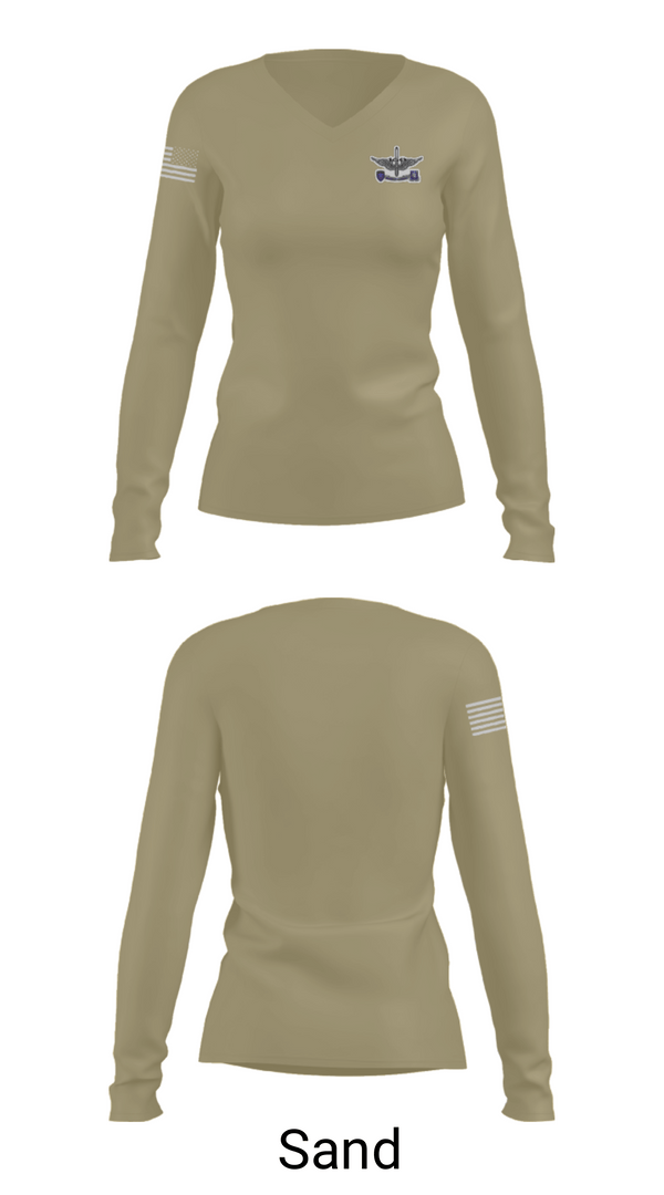 Women's Long Sleeve Vneck Shirt, HCS 935th Aviation support battalion, , Teamtime, Team time, sublimation, custom sports apparel, team uniforms, spirit wear, spiritwear, sports uniforms, custom shirts, team store, custom team store, fundraiser sports, apparel fundraiser