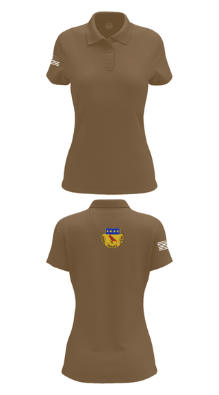 Women's Short Sleeve Performance Polo, Alpha BTRY 2/138th FA, National Guard, Teamtime, Team time, sublimation, custom sports apparel, team uniforms, spirit wear, spiritwear, sports uniforms, custom shirts, team store, custom team store, fundraiser sports, apparel fundraiser