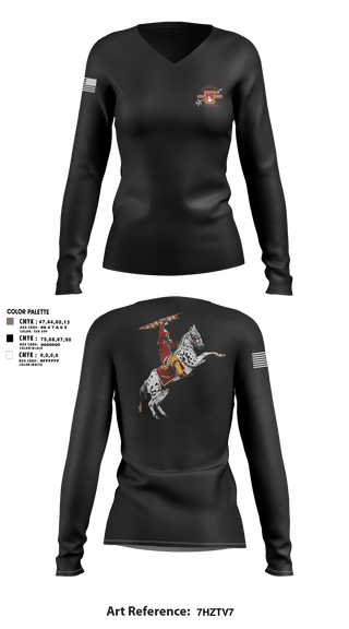Women's Long Sleeve Vneck Shirt, FSU ROTC, Army, Teamtime, Team time, sublimation, custom sports apparel, team uniforms, spirit wear, spiritwear, sports uniforms, custom shirts, team store, custom team store, fundraiser sports, apparel fundraiser