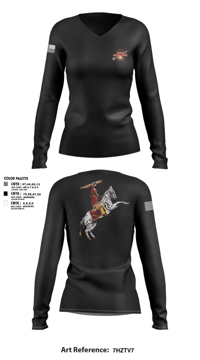 FSU ROTC 91512873 Women's Long Sleeve V-neck Shirt - 3