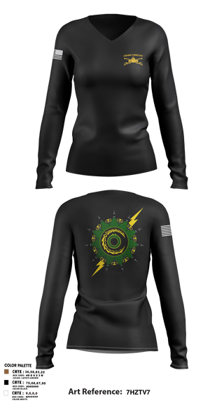 Women's Long Sleeve Vneck Shirt, Chaos Company, Army, Teamtime, Team time, sublimation, custom sports apparel, team uniforms, spirit wear, spiritwear, sports uniforms, custom shirts, team store, custom team store, fundraiser sports, apparel fundraiser