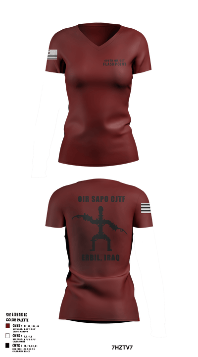 606th Qm Det 47278236 Women's Short Sleeve V-neck Shirt - 4