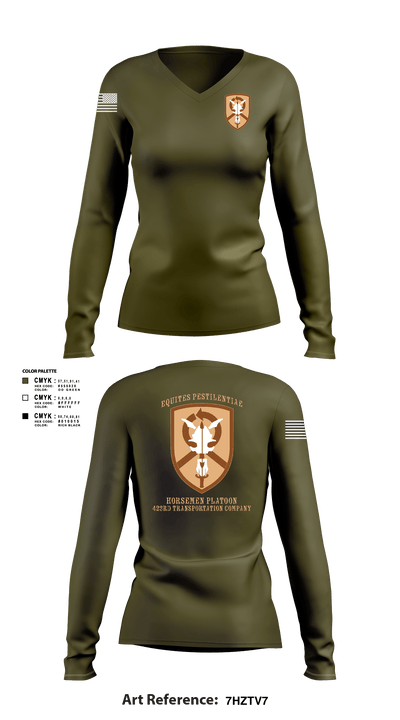 1st Platoon, 423 TC 69151656 Women's Long Sleeve V-neck Shirt - 2