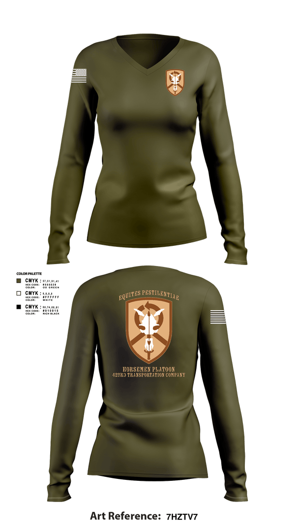 Women's Long Sleeve Vneck Shirt, 1st Platoon, 423 TC1st Platoon, 423 TC, , Teamtime, Team time, sublimation, custom sports apparel, team uniforms, spirit wear, spiritwear, sports uniforms, custom shirts, team store, custom team store, fundraiser sports, apparel fundraiser
