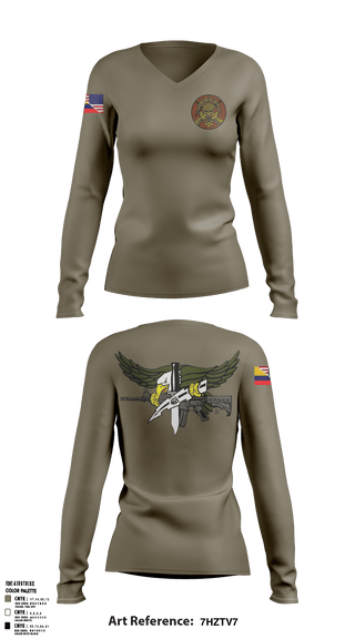 Women's Long Sleeve Vneck Shirt, 502d SFS S30C, Air Force, Teamtime, Team time, sublimation, custom sports apparel, team uniforms, spirit wear, spiritwear, sports uniforms, custom shirts, team store, custom team store, fundraiser sports, apparel fundraiser