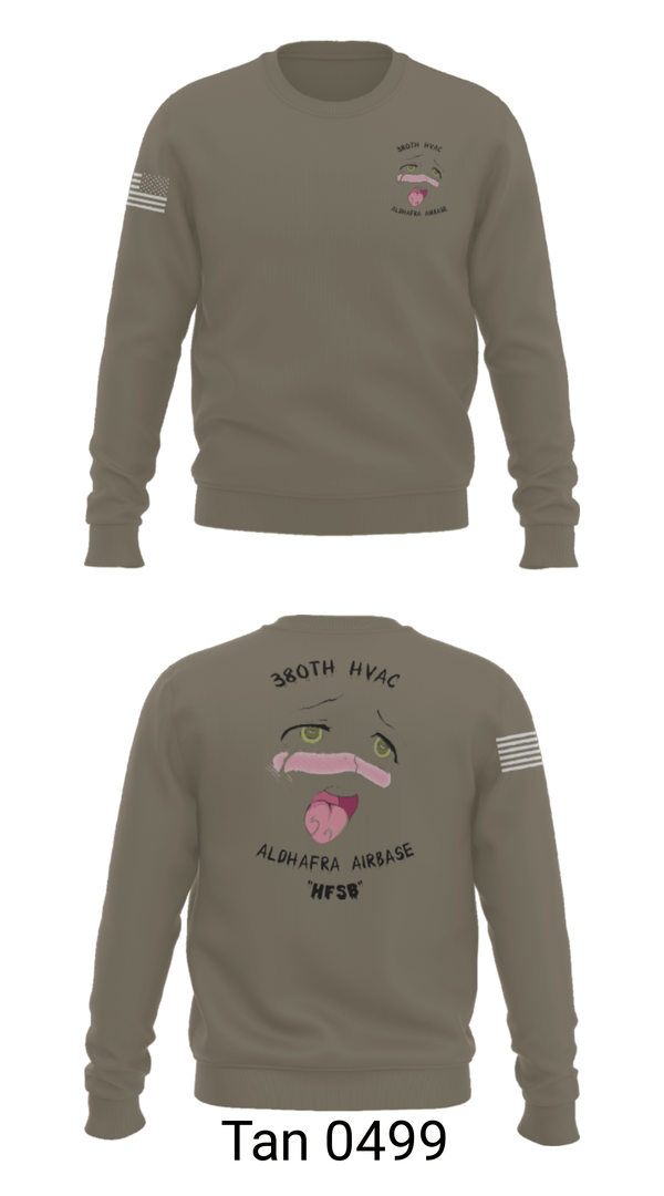 Crew Neck Sweatshirt, 380th HVAC, , Teamtime, Team time, sublimation, custom sports apparel, team uniforms, spirit wear, spiritwear, sports uniforms, custom shirts, team store, custom team store, fundraiser sports, apparel fundraiser