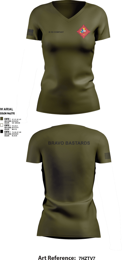 Bravo 1/23 63480397 Women's Short Sleeve V-neck Shirt - 3