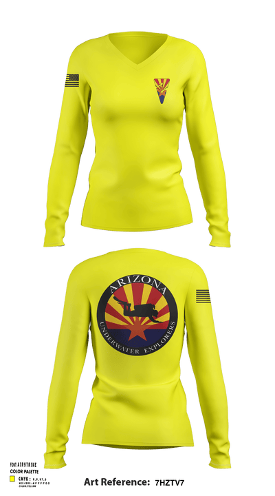 Arizona Underwater Explorers 16457471 Women's Long Sleeve V-neck Shirt - 43