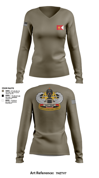 Women's Long Sleeve Vneck Shirt, 594th transportation, Army, Teamtime, Team time, sublimation, custom sports apparel, team uniforms, spirit wear, spiritwear, sports uniforms, custom shirts, team store, custom team store, fundraiser sports, apparel fundraiser