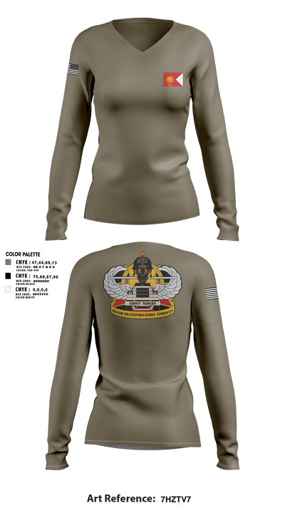 594th transportation 57328384 Women's Long Sleeve V-neck Shirt - 1