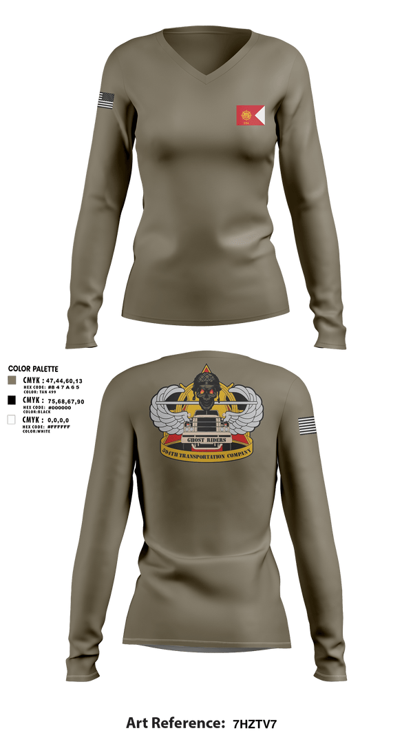 Women's Long Sleeve Vneck Shirt, 594th transportation, Army, Teamtime, Team time, sublimation, custom sports apparel, team uniforms, spirit wear, spiritwear, sports uniforms, custom shirts, team store, custom team store, fundraiser sports, apparel fundraiser