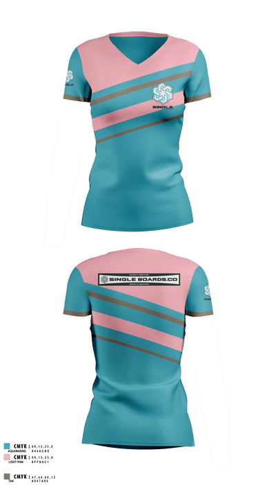 Single Boards.co 15262611 Women's Short Sleeve V-neck Shirt - 1