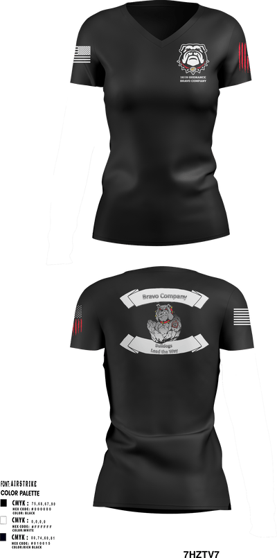16TH ordnance Bravo Company 57552298 Women's Short Sleeve V-neck Shirt - 1