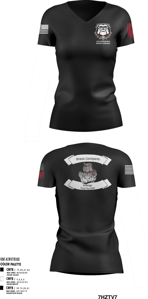 Women's Short Sleeve Vneck Shirt, 16TH ordnance Bravo Company, , Teamtime, Team time, sublimation, custom sports apparel, team uniforms, spirit wear, spiritwear, sports uniforms, custom shirts, team store, custom team store, fundraiser sports, apparel fundraiser